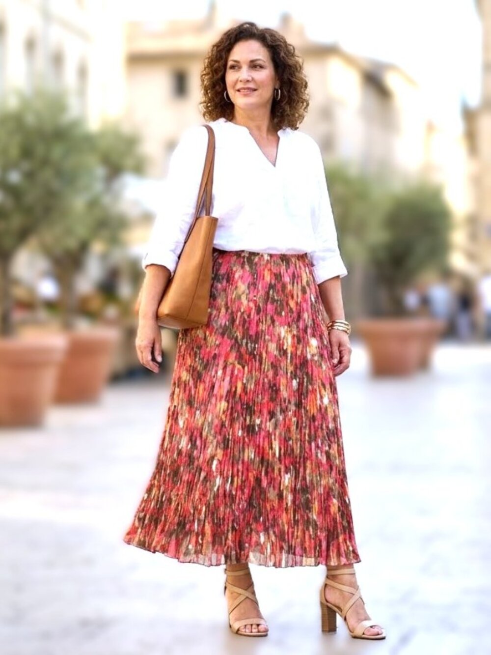 RUBY RD. Pleated Crinkle Maxi Skirt. Plus Size 18W